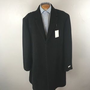 Calvin Klein 50R mens overcoat topcoat wool charcoal gray classic new nwt ea0354